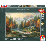 Schmidt Spiele Thomas Kinkade Studios: Herbstabend am See, Puzzle 1000 Teile