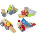 Spin Master Melissa & Doug - Blockables Fahrzeuge Spielset, Konstruktionsspielzeug 
