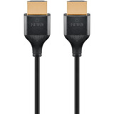 goobay Slim High-Speed-HDMI-Kabel mit Ethernet, 4K @ 60Hz schwarz, 3 Meter