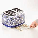 Ariete 4-Schlitz-Toaster Capri weiß/mehrfarbig, 1.630 Watt, für 4 Scheiben Toast