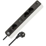 Brennenstuhl Ecolor Steckdosenleiste 3-fach, 2x USB, mit 3 Countdown Timern weiß/schwarz, 1,5 Meter Kabel, USB-A, USB-C, mit Sicherheitsschalter
