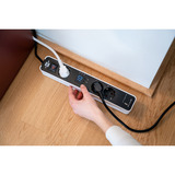 Brennenstuhl Ecolor Steckdosenleiste 3-fach, 2x USB, mit 3 Countdown Timern weiß/schwarz, 1,5 Meter Kabel, USB-A, USB-C, mit Sicherheitsschalter