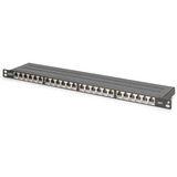 Digitus CAT 6A, Klasse E High Density Patchpanel, 24 Port schwarz, 0,5 HE, geschirmt, 19" Rack Mount