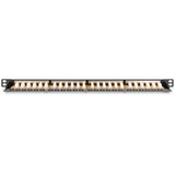 Digitus CAT 6A, Klasse E High Density Patchpanel, 24 Port schwarz, 0,5 HE, geschirmt, 19" Rack Mount