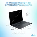 HP OmniBook Ultra Flip 14-fh0079ng, Notebook grau, Intel® Core™ Ultra 7 258V, Intel® Arc™ Graphics, 32 GB LPDDR5X, 2 TB (2 TB SSD), Windows 11 Home 64-Bit