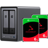 UGREEN DXP2800 + 2x 6 TB Seagate IronWolf HDD Bundle, NAS 