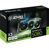 INNO3D GeForce RTX 5080 ICHILL X3, Grafikkarte DLSS 4, 3x DisplayPort, 1x HDMI 2.1