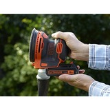 BLACK+DECKER Akku-Exzenterschleifer BDCROS18-QW, 18Volt orange/schwarz, Li-Ionen Akku 1,5Ah