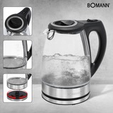 Bomann Glas-Wasserkocher WKS 6032 G edelstahl/schwarz, 1,7 Liter, 2.200 Watt