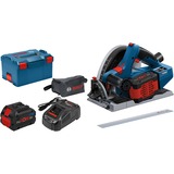 Bosch Akku-Tauchsäge BITURBO GKT 18V-52 GC Professional, Handkreissäge blau/schwarz, 2x Akku ProCORE18V 5,5Ah, Führungsschiene, L-BOXX