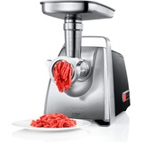 Bosch Home Fleischwolf ProPower MFW68660 silber/schwarz, 800 Watt, Fruchtpressen-, Schnitzler-, Wurstfüller- und Kebbe-Aufsatz