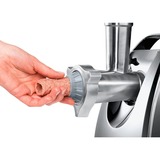 Bosch Home Fleischwolf ProPower MFW68660 silber/schwarz, 800 Watt, Fruchtpressen-, Schnitzler-, Wurstfüller- und Kebbe-Aufsatz