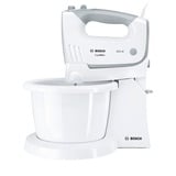 Bosch Home Handmixer ErgoMixx standn'bowl MFQ36460 weiß/grau, 450 Watt, mit Schüssel und Geräteständer