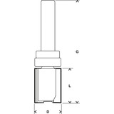 Bosch Professional Bündigfräser Expert for Wood Laminate, Ø 16mm Schaft Ø 8mm, zweischneidig, Anlaufkugellager oben