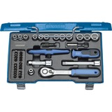 GEDORE Steckschlüssel-Satz 3/8", 40-teilig, Werkzeug-Set Hebel-Umschaltknarre und Quergriffknarre