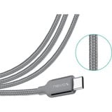 Nevox USB 3.2 Gen 1 Kabel, USB-A Stecker > USB-C Stecker silber, 1 Meter, gesleevt
