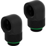 Corsair XF 90° Rotary Adapter Twin Pack, Verbindung schwarz, kompatibel mit CORSAIR XF Fittings