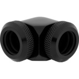Corsair XF Hardline 90° 12mm OD Fitting Twin Pack, Verbindung schwarz, kompatibel mit 12 mm OD-Hardline Tubing