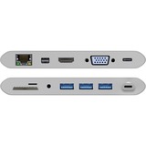 goobay USB-C Multiport-Adapter All in 1, Kartenleser silber