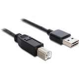 DeLOCK EASY-USB 2.0 Kabel, USB-A Stecker > USB-B Stecker schwarz, 0,5 Meter, USB-A Stecker beidseitig verwendbar