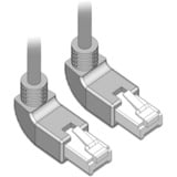 DeLOCK Patchkabel RJ45 Cat.6a S/FTP grau, 50cm, gewinkelte Stecker 2x oben