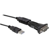 DeLOCK USB 2.0 Adapter, USB-A Stecker > Seriell RS-232 Stecker schwarz, inkl. 80cm Verlängerungskabel