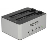 DeLOCK USB 3.0 Dual Dockingstation silber/schwarz, SATA, Klonfunktion, USB
