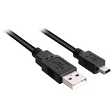 Sharkoon USB 2.0 Kabel, USB-A Stecker > Mini-USB Stecker schwarz, 1,0 Meter, doppelt geschirmt