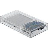 DeLOCK Externes Dual Gehäuse für 2 x 2.5" SATA HDD / SSD mit USB Type-C Buchse, Laufwerksgehäuse transparent