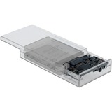 DeLOCK Externes Dual Gehäuse für 2 x 2.5" SATA HDD / SSD mit USB Type-C Buchse, Laufwerksgehäuse transparent