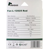 Inter-Tech L-12025 120x120x25mm, Gehäuselüfter schwarz/rot