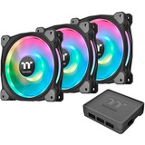 Thermaltake Riing Duo 12 RGB Radiator Fan 3 Pack, Gehäuselüfter schwarz, 3er Set, 1x Controller, 120 mm