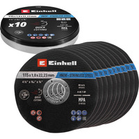 EINHELL Trennscheibe dünn, Ø 115 x 1,0mm, 10 Stück für Winkelschleifer