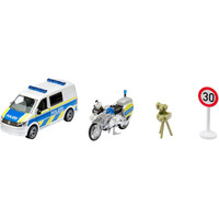SIKU SUPER VW T6 mit BMW Polizeimotorrad, Modellfahrzeug 