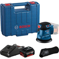 Bosch Professional Akku-Exzenterschleifer GEX 185-LI Professional, 18Volt blau/schwarz, Li-Ion Akku 4,0Ah, Ø 125mm, Koffer