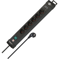 Brennenstuhl Premium-Line Steckdosenleiste 6-fach, 2x USB schwarz, 3 Meter Kabel, USB-A, USB-C, mit Sicherheitsschalter