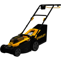 Stanley V20 Akku-Rasenmäher 18Volt schwarz/gelb, 1x 4,0 Ah-Lithium-Ionen-Akku, Ladegerät