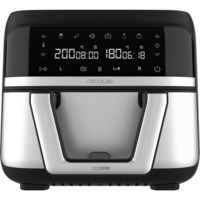 Cecotec Heißluftfritteuse Cecofry Dual 9000 schwarz/edelstahl, 2.850 Watt, Korb 9 Liter (teilbar in zwei 4,5 Liter Körbe)