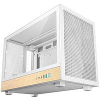 DeepCool CH260 WOOD, Tower-Gehäuse weiß/holz, Tempered Glass