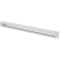 Digitus Modulares Patch Panel, 24-Port, blank, Rack Mount, Patchpanel grau, 1 HE, für Keystone-Module