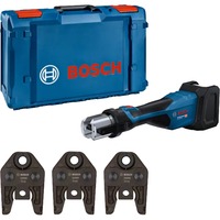 Bosch Akku-Presswerkzeug GPT 18V-32 Professional solo, 18Volt, Kit TH, Pressmaschine blau, ohne Akku und Ladegerät, 3 Pressbacken Standard TH, in L-BOXX