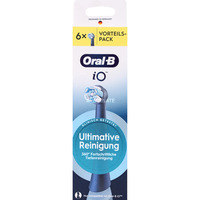 Oral-B iO Ultimative Reinigung 6er, Aufsteckbürste schwarz, Überlegene Plaque-Entfernung