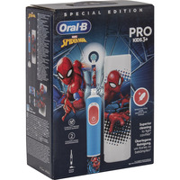  Oral-B Vitality Pro 103 Kids Spiderman mit Reiseetui, Elektrische Zahnbürste blau/weiß