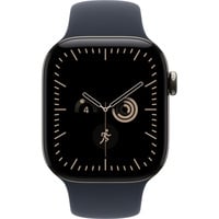 Apple Watch Series 12, Smartwatch Titan Natur, 42 mm, Sportarmband Navyblau S/M, Cellular