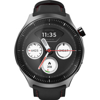 Motorola moto watch ultra, Smartwatch schwarz/grau, Gun Metal, schwarzes Silikon- und Leder-Armband