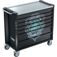 Wera 9801 Tool Rebel Werkstattwagen Stainless XXL, ohne Werkzeug, Werkzeugwagen schwarz, Tool Rebel Design