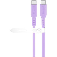 goobay USB 2.0 Silikonkabel lila, USB-C Stecker > USB-C Stecker lila, 1,5 Meter, PD 60 Watt