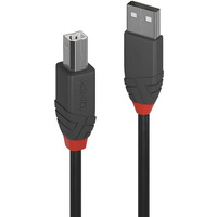 Lindy USB 2.0 Typ A an B Kabel, Anthra Line schwarz, 2m
