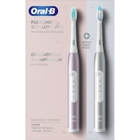 Braun Oral-B Pulsonic Slim Luxe 4900, Elektrische Zahnbürste roségold/platin, inkl. 2. Handstück