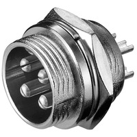 goobay Mikrofon-Einbaustecker, 4Pin, Einbau-Anschluss schwarz, 1 Stück